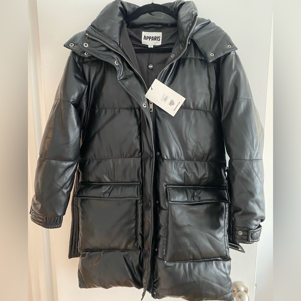Apparis Faux Leather Puffer Coat